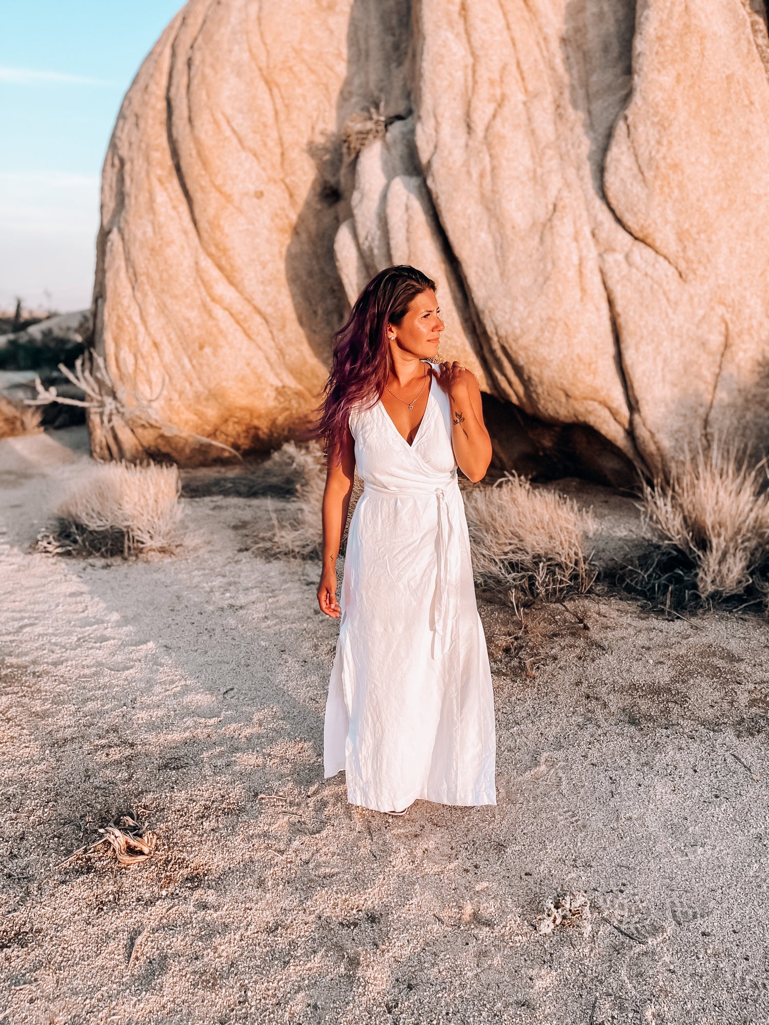 100% linen wrap dress.
