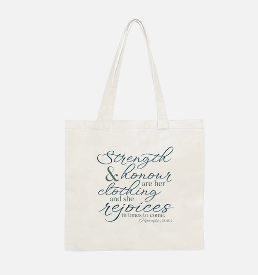 Proverbs 31 Cotton Tote Bag